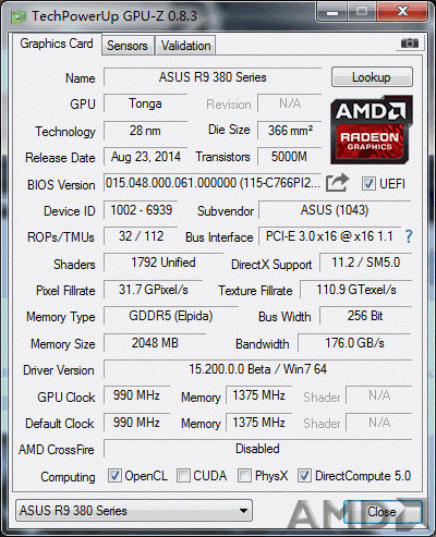 GPU-Z参数情况